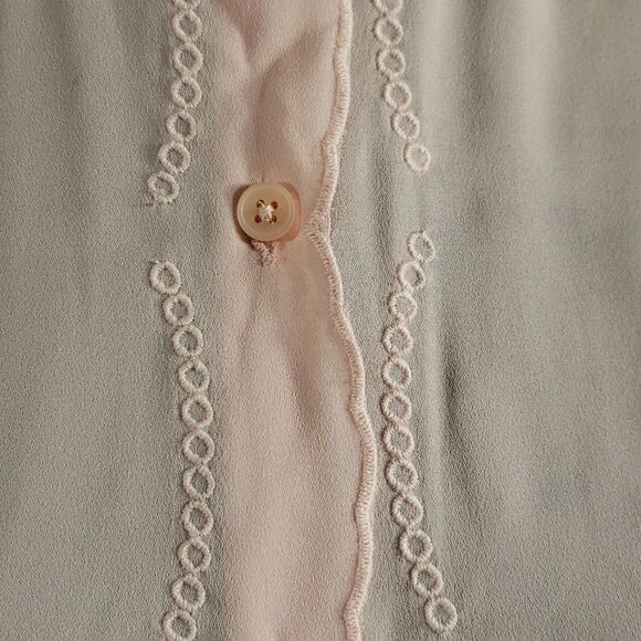 Banana Republic Sheer Peach Sleeveless Button-up Top Size M - Picture 5 of 8